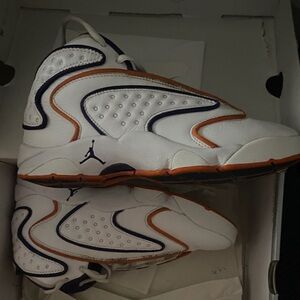 Jordan White and Orange Athletic Shoes